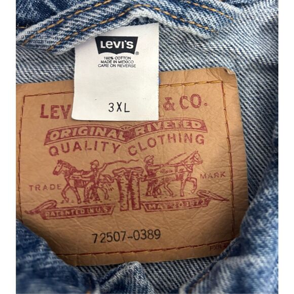 Vintage Levi’s Trucker Jacket 72507-0389 Men’s 3XL Blue Denim Made in USA 2001 - Picture 12 of 14